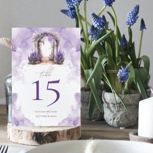 Garden Wedding Lavender Personalized Table Number