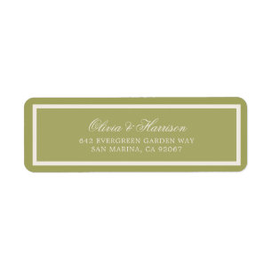 Garden Wedding Olive Green Calligraphy Address