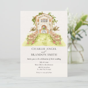 Garden wedding venue  invitation