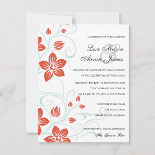 Garden Weddings -Orange n Blue wedding invitation