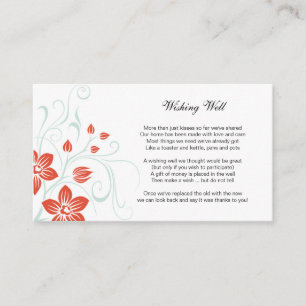 Garden Weddings -Orange n Blue Wishing Well Enclosure Card
