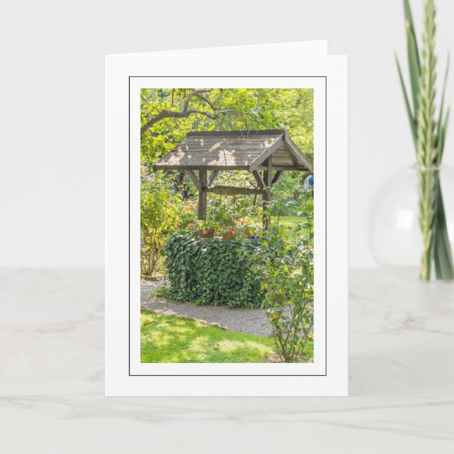 Garden well view greeting card (Front)