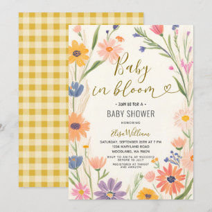 Garden Wildflower Baby in Bloom  Invitation
