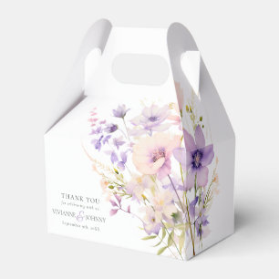 Garden Wildflowers Purple Lavender Purple Wedding Favor Box