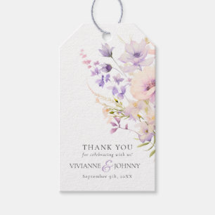 Garden Wildflowers Purple Lavender Purple Wedding Gift Tags