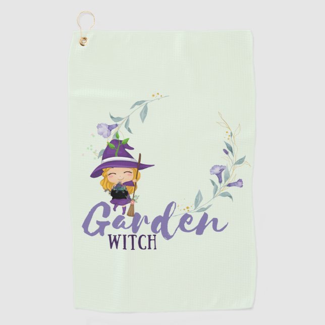 GARDEN WITCH - Personalize with text, spell, sigil Golf Towel (Front)