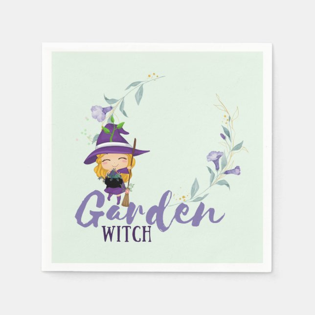 GARDEN WITCH - Personalize with text, spell, sigil Napkin (Front)