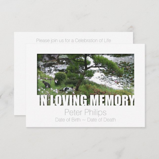 Garden with Cats In Loving Memory 8 Template (Front/Back)