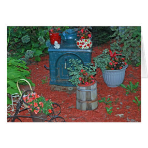 "Garden with Iron Stove"
