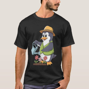 Gardending Gardener Penguin with Watering Can T-Shirt