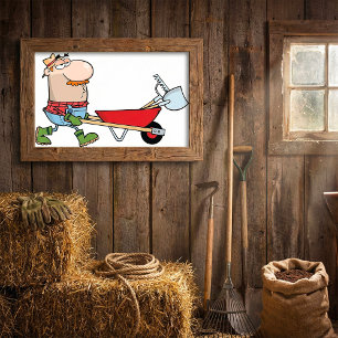 Gardener And A Wheelbarrow Poster