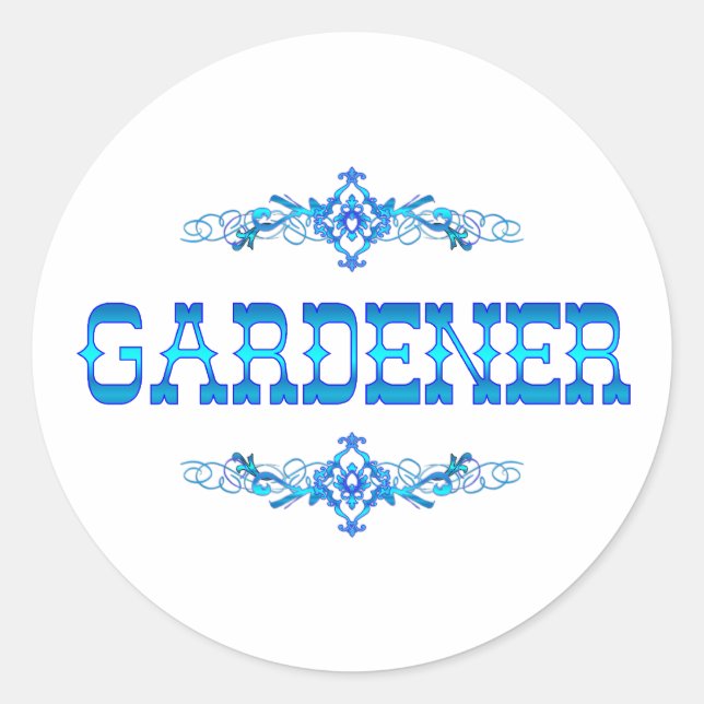 GARDENER CLASSIC ROUND STICKER (Front)