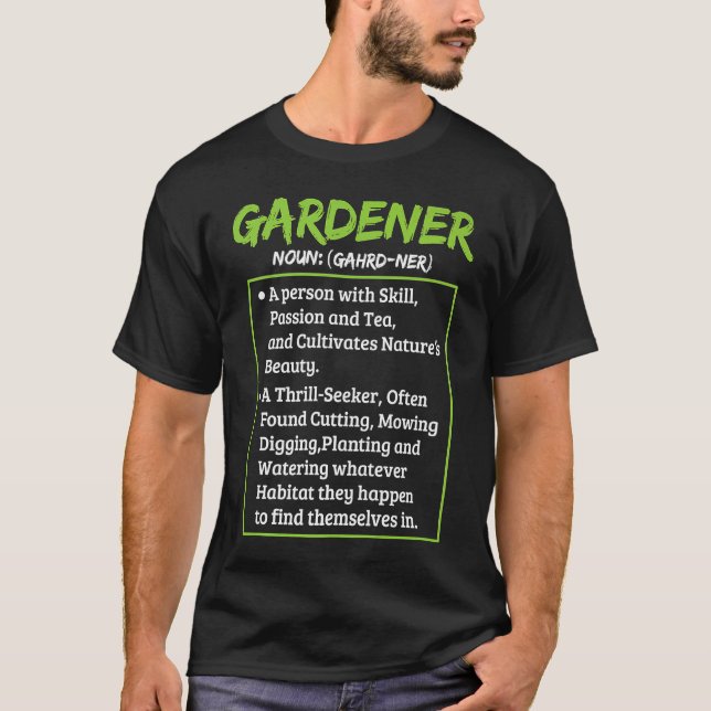 Gardener Dictionary Hobby Gardener Garden T-Shirt (Front)