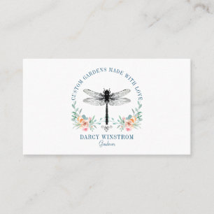 Gardener Dragonfly Floral Business Card