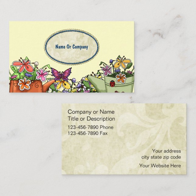 Gardener Floral Cartes de visite (Devant / Derrière)