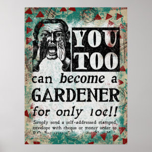 Gardener - Funny Vintage Retro Poster