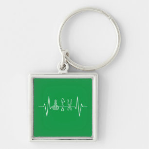 Gardener - Garden Tools Heartbeat Gardener Gift Keychain