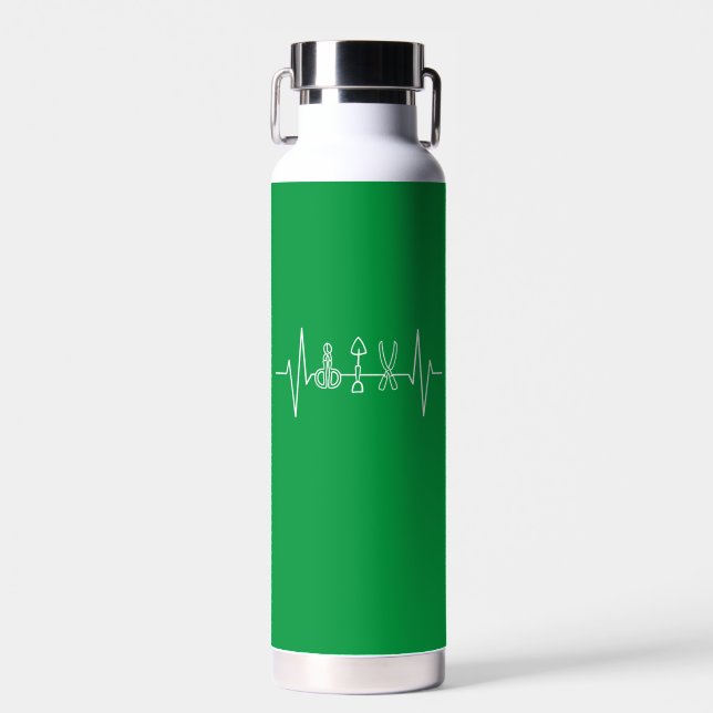 Gardener - Garden Tools Heartbeat Gardener Gift Water Bottle (Front)