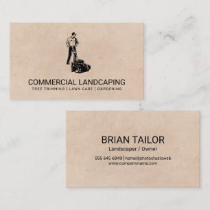 Gardener Lawn Mower Business Card