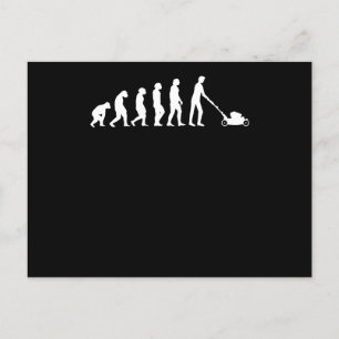 Gardener Lawn Mower Evolution Postcard
