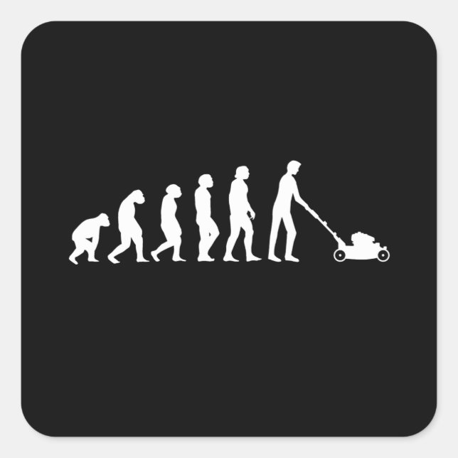 Gardener Lawn Mower Evolution Square Sticker (Front)