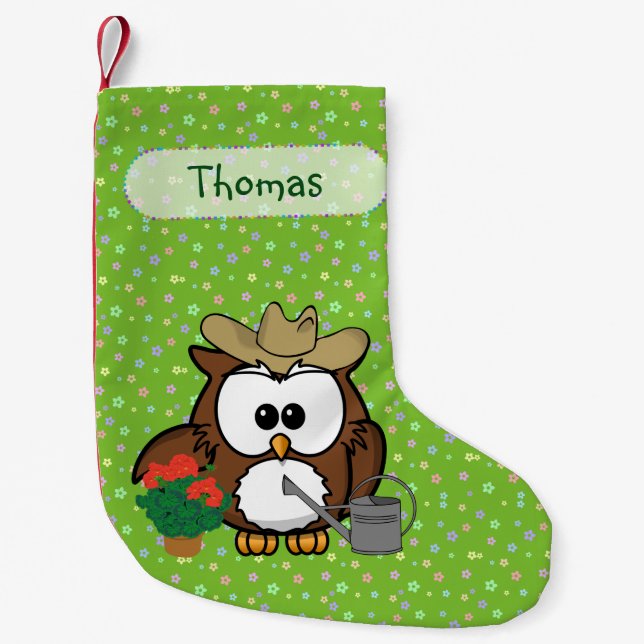 gardener owl Christmas stocking (Front)
