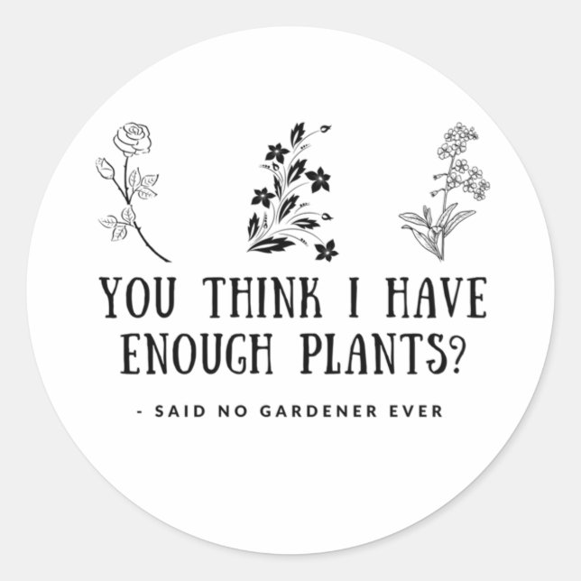 Gardener Sticker, Gardening, Plant Lover Classic Round Sticker (Front)