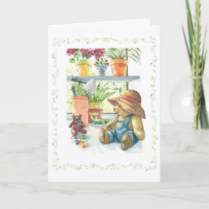 Gardener Teddy Bear Card