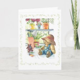 Gardener Teddy Bear Card