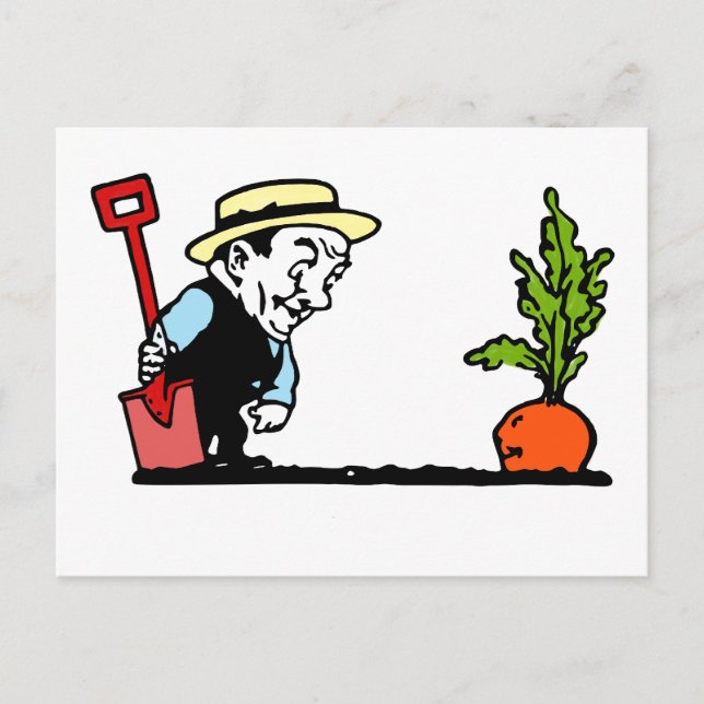 Gardener with Carrot Postcard (Front)
