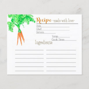 Gardener's Carrot Recipe Card