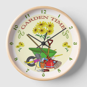 Gardener's Garden Time Clock Garden Tools