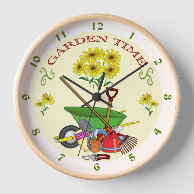 Gardener's, Garden Time, Gardening Wall Clock (Front)