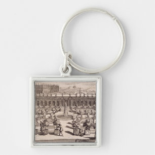 Gardeners working in an orange garden, from 'Le Pa Keychain