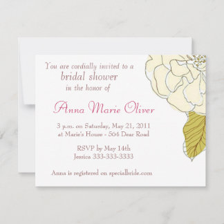 Gardenia bridal shower invitation