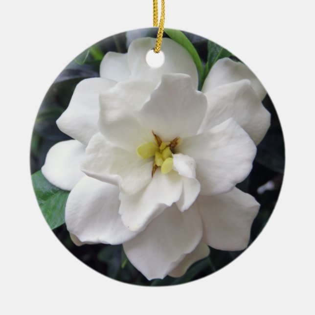 Gardenia Ceramic Ornament (Front)