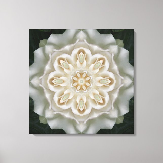 Gardenia Inner Glow Mandala Canvas Print (Front)