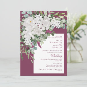 Gardenia / Mariage Snapdragon Invitation pourpre