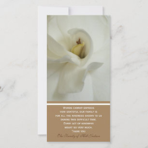 Gardenia Sympathy Memorial Thank You Photo Card