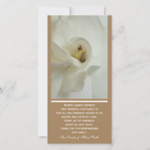 Gardenia Sympathy Thank You Invitation Card