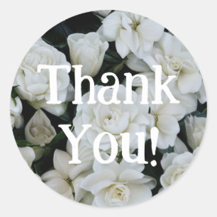 Gardenia Thank You Classic Round Sticker