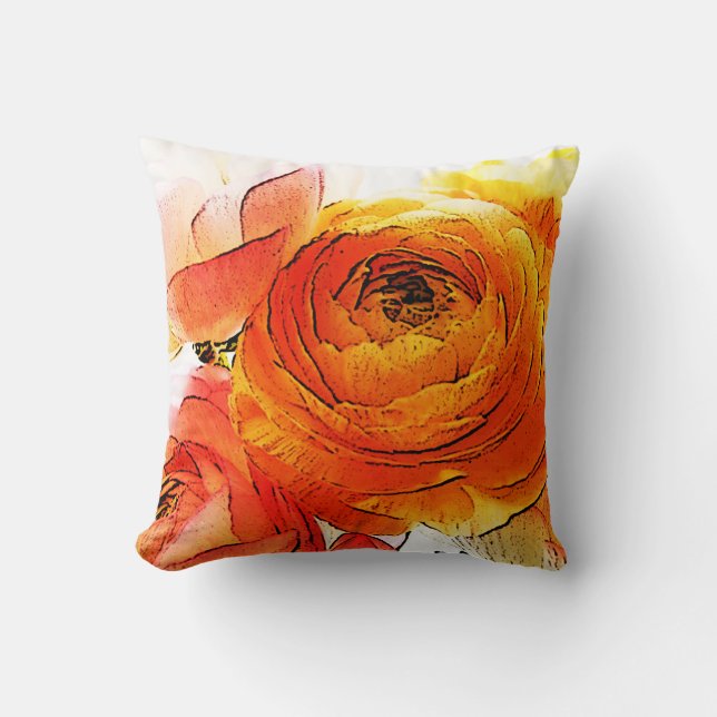 Gardenia Throw Pillow (Front)