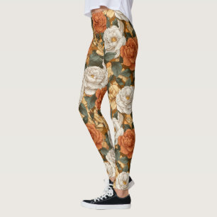 Gardenias Flower Fitness Fashion Gardenias Floral Leggings