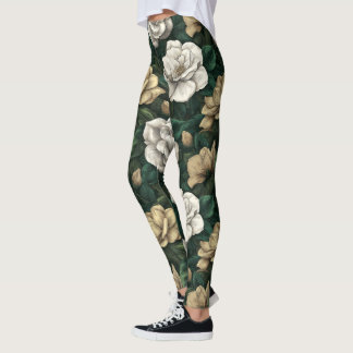 Gardenias Flower Maternity Gardenias Sparkle Leggings