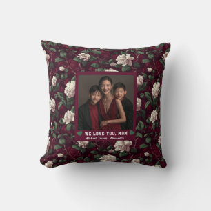 Gardenias Flower Mummy Daughter Rustic Botanical Throw Pillow