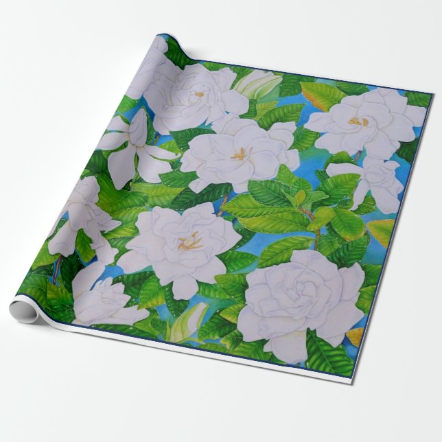 Gardenias Wrapping Paper (Unrolled)