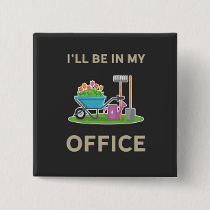 Gardening 2 Inch Square Button