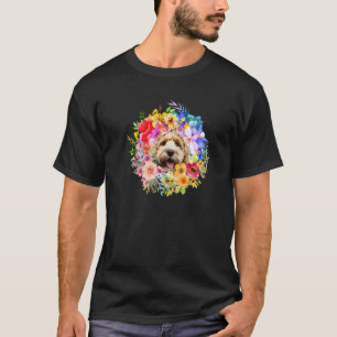 Gardening 4\Floral Dog And Flower Spring And Farm  T-Shirt
