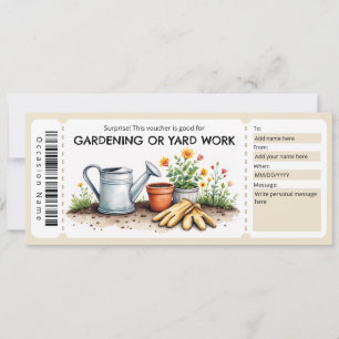 Gardening and Yard Work Certificate Invitation
