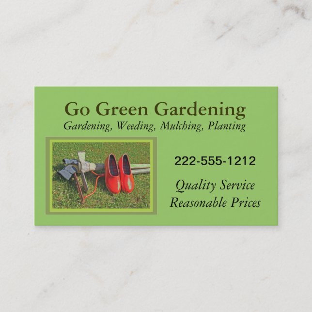 Gardening Business Card with tools customizable (Front)